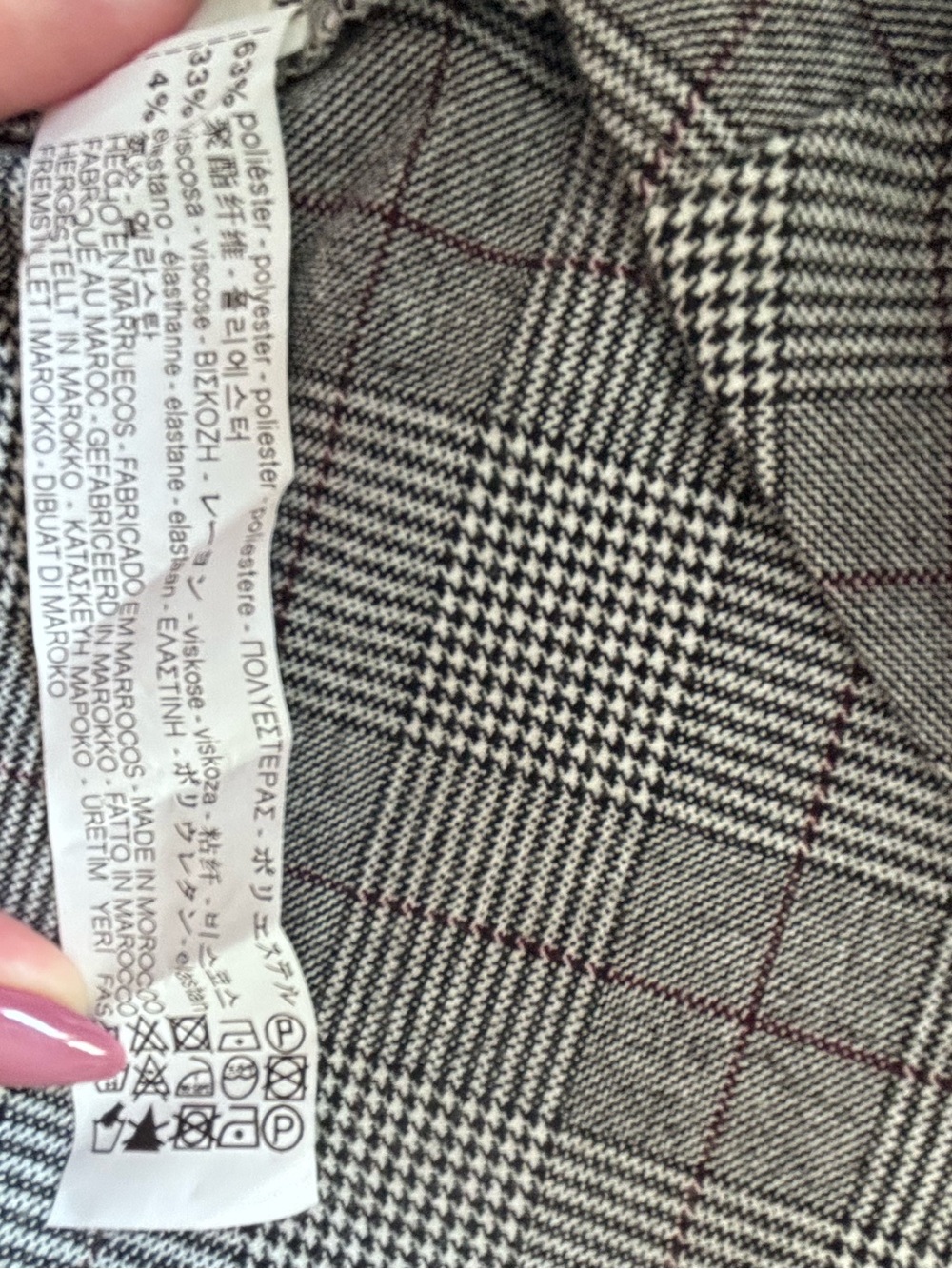 Zara Trafaluc Grey Plaid A-Line Skirt with Front Buttons sz S - Picture 12 of 12